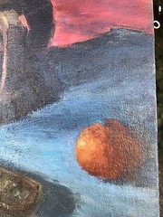 JANICE McKNIGHT Mid Century Modern Abstract Still Life Oil on Canvas Painting