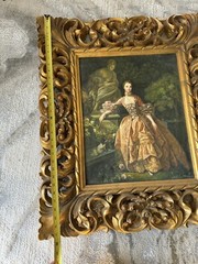 Textured Reproduction Portrait of Madame De Pompadour In Gilt frame 31×27.5″