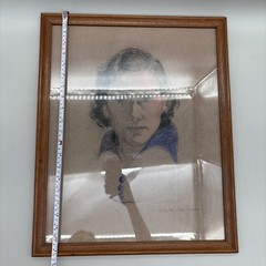 Ruth Newton Swain Original Pastel Portrait Painting Signed CA Modernist 1930s