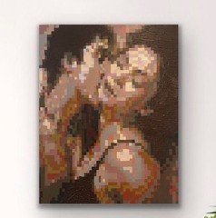 ORIGINAL handmade acrylic painting on stretch canvas LUST 30in x 24in Home Decor
