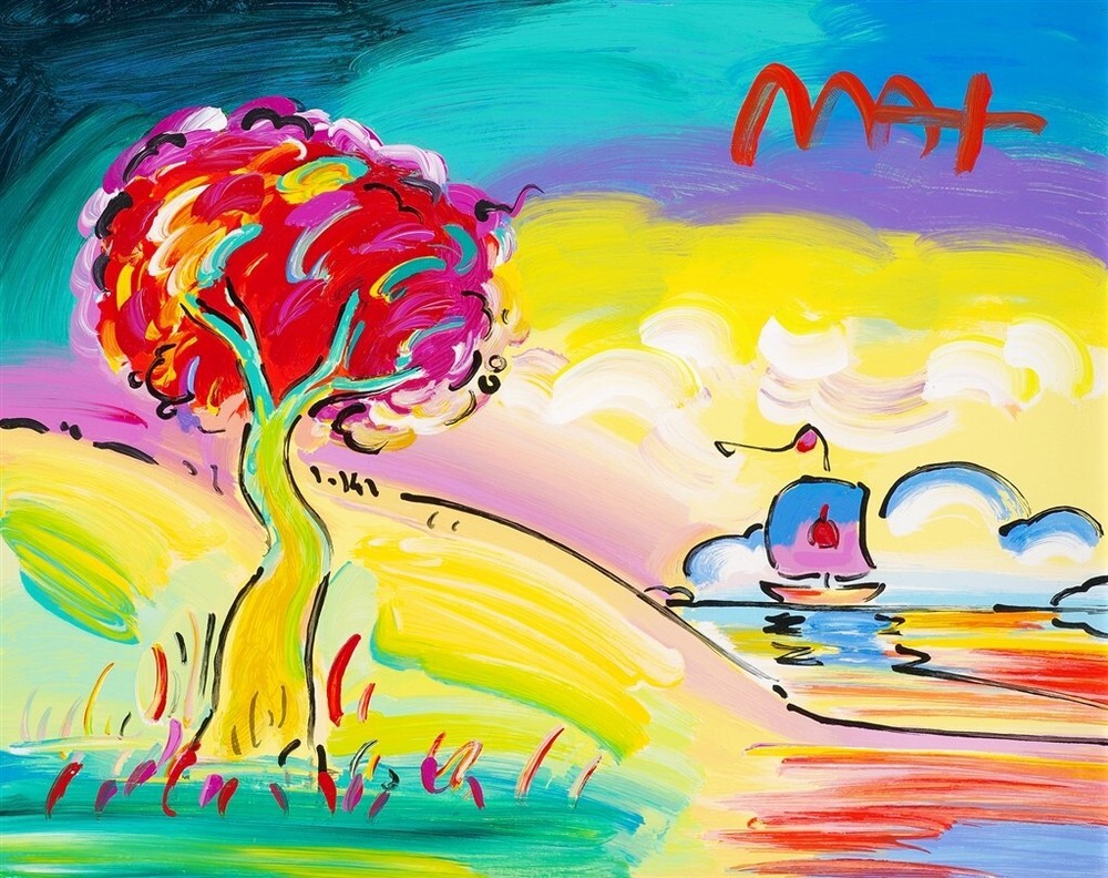 PETER MAX ARTIST OIL PAINTING