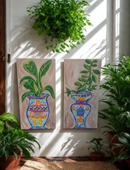 Tropical Twins Original Paintings