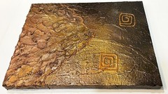 Tina Andrews 2012 Abstract Painting MOUNTAIN GLYPHS 18x24X1.5 (Actress Artist)