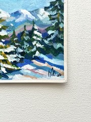 “Mount Hoverla, Ukrainian Carpathians” Original Winter Painting Gouache