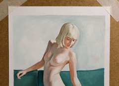 Original Oil Painting on Paper 8x12in/21×29.7cm Female Nude Signed 2025