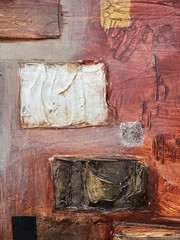 Original Old Russian Abstract Composition, Oil Painting, Signed, 60.0×60.0 cm