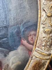 Antique 18th Century Religious Oil Painting Assumption of the Virgin Mary