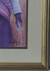 Untitled Mother & Child Vintage Original Anthony Sidoni Ink & Crayon Drawing