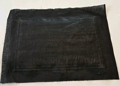 Vintage East African Dry Banana Leaf Artwork 9X13 Zebra Scene/Black Burlap Mat
