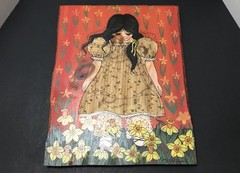 Vintage 1970’s Small Painting On Wood Folk Art – Jan McPherson