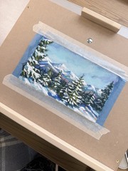 “Mount Hoverla, Ukrainian Carpathians” Original Winter Painting Gouache