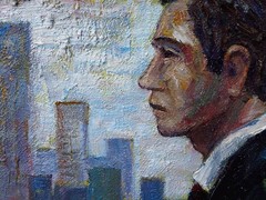 ORIGINAL OIL█PAINTING VINTAGE REALISM█ART SIGNED MAN LOVE DRESS POP FORMAL 30×24