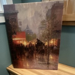 G Harvey Signed Canvas of “When Times were Gentle”
