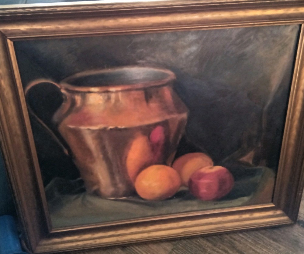 Bessie Marsh Rockwell Still Life Painting Oil On Board