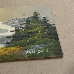 Original hand signed oil painting on canvas 5 x 7 inch mounted on board