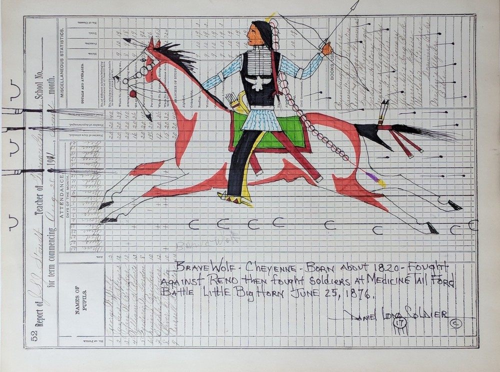 Daniel Long Soldier BRAVE WOLF, CHEYENNE, Little Big Horn, Original Painting