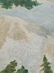 Antique Oil Painting Landscape Mountain Scene