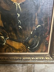 Vintage Large oil painting signed Malloch 43” x 31” framed