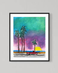 Original Sunset Beach 8×10 Canvas Impressionist Colorful Summer Scenic Wall Art