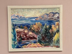 Swedish Oil on Canvas – “Landscape” by Arvid Herbert –Vintage– 75 × 65 cm