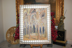 FRAMED ORIGINAL OIL ARCHES CORDOBA MOSQUE, SPAIN VIEW III ARTIST: HECTO VIDAL