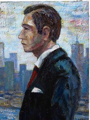 ORIGINAL OIL█PAINTING VINTAGE REALISM█ART SIGNED MAN LOVE DRESS POP FORMAL 30×24