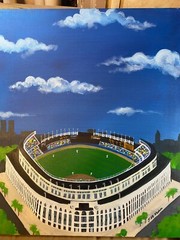 John McMahon „Yankee Stadium, Bronx New York“ Oil Painting – Signed