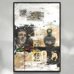 Original Mixed Media Abstract Modern Art Painting 24×36 „Detective Story“ Signed