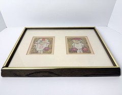 Al Robi Linocut Baseball Football Modernist Art MCM Signed Numbered Framed Set 2