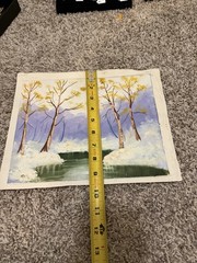 Oil Painting 1950s Loose Signed From Italy Spring Landscape 9×11