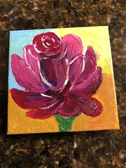 Original acrylic art painting – Purple Rose mini painting