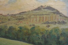 Albert Stagura *1866 -1947 Oil Painting Signed Vineyard Study Frame Antique Oil