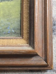 Vintage Oil Painting Canvas Wood Frame Farmhouse Landscape 25″ X 22″ Signed