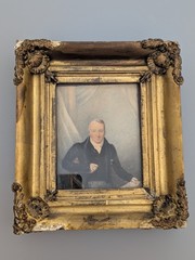 Antique 18th / 19th Century Portrait Painting Watercolour of a Man Signed Burt
