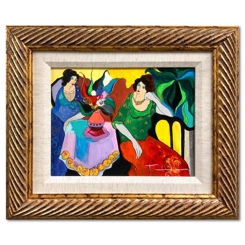 Itzchak Tarkay (1935-2012) „Tranquility“ Signed Mixed Media Overpaint, Framed