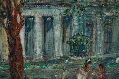 ORIGINAL FRAMED OIL PRADO BOULEVARD SCENE OLD HAVANA, CUBA ARTIST: HECTO VIDAL