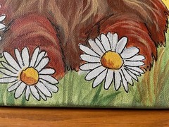 12 x 12 Original Acrylic Painting on Canvas…..“Spring Scottish Highland Cow“