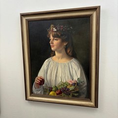 Classic Portrait Oil Painting „Lemon Peel“ Authentic Large Art