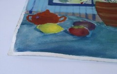 Vintage Still Life Gouache Watercolor Painting Woodstock NY Sylvia Weinberg