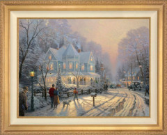 Thomas Kinkade ~ Holiday Gathering ~ S/N 25.5X34 Oil on Canvas Painting