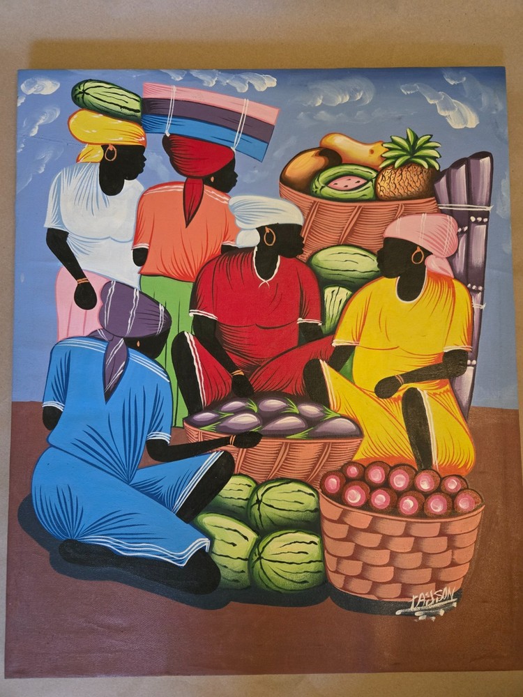 Haitian Island SIGNED Oil Painting on Canvas 24″ x 20″
