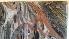 Fluid Acrylic Pour Painting – Original Art 11 x 14 Inch Cradled Wood – SEE VIDEO