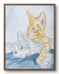 Original Impressionist Cats Painting 11×14 Ginger & Tabby Kittens Fine Art OOAK
