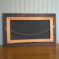 Vintage Black Velvet Painting Desert Sunset Cactus Mexico Carved Wood Frame MCM
