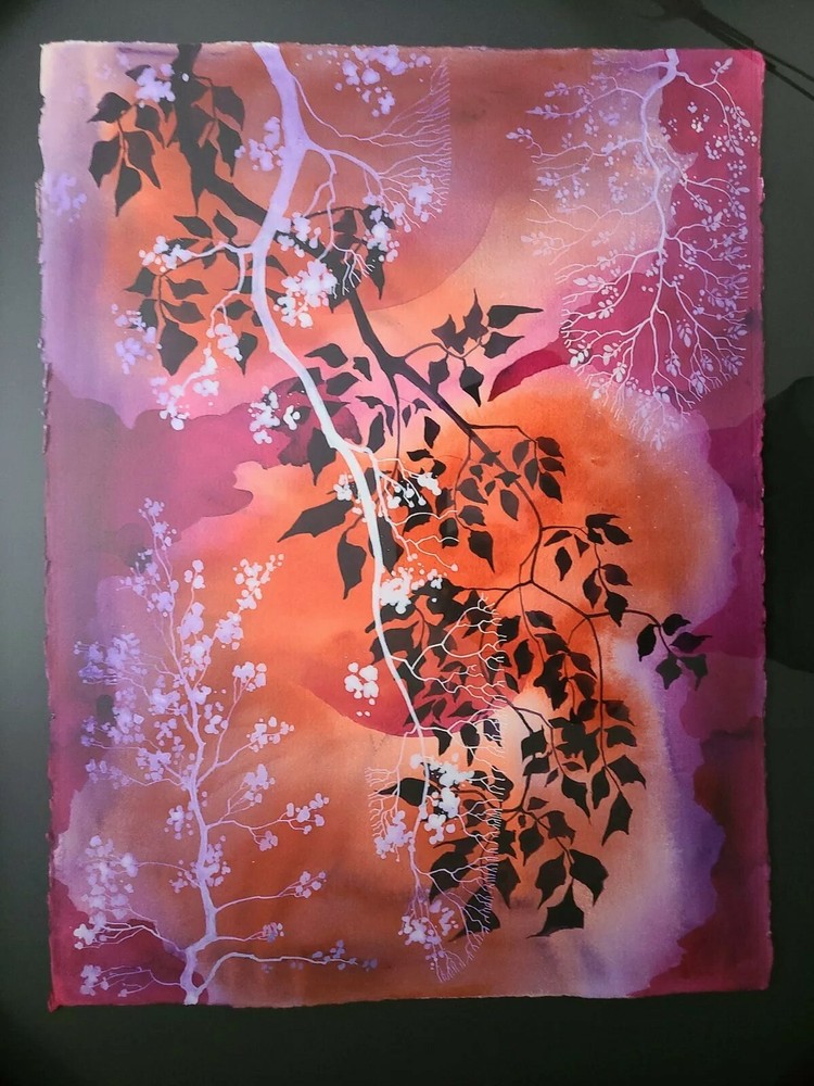 Eyvind Earle ‚Autumn Leaves‘ Original Watercolor COA Framed 32×40 Disney Artist