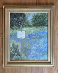 Fabulous Bluebonnet Oil Painting-“Dont Mess w Texas”-Hill Country Landscape