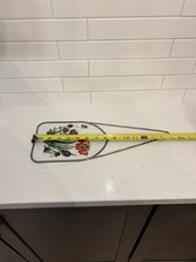 Flowers on glass lead Frame – 5 1/2x 8 Vintage-Red/Brown/Green
