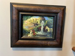 OOAK Couple Engaged Painting Prince Castle 9×11” Signed Vintage Fountain