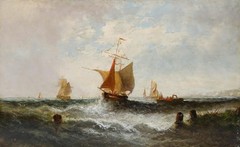 William P. Rogers (act.1842-1883) – 19th Century Oil, Ships off Deal