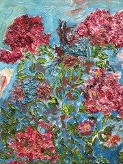 Riot of Geraniums 23 1/2 x 17 1/2″ Oil Painting-David Burliuk-(1882-1967)